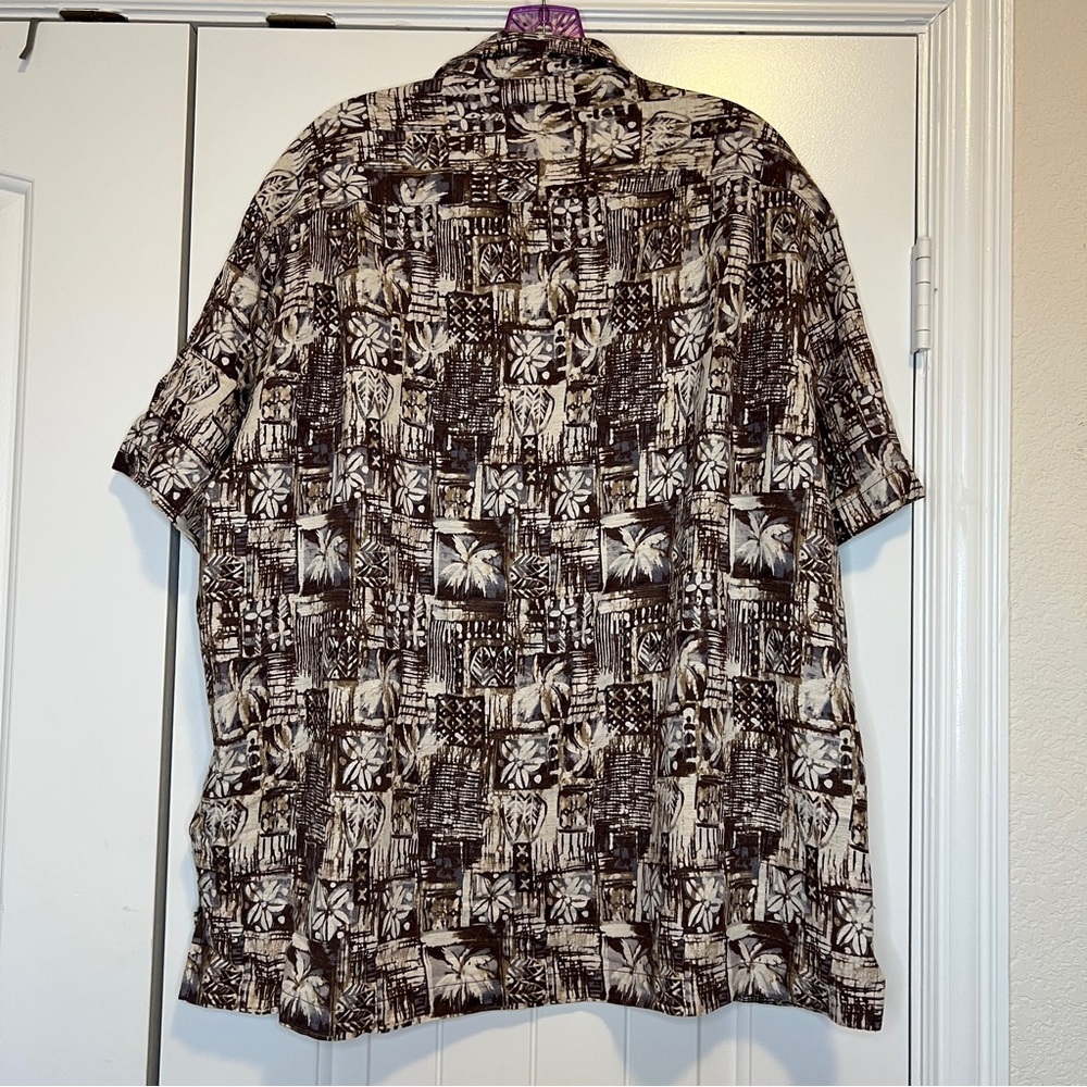Caribbean Men's Silk Blend Short-Sleeve Camp Hawaian Shirt, XL - Picture 2 of 9
